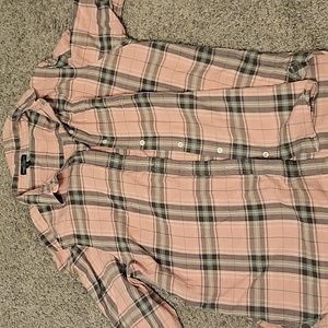 Long-sleeve Button-down Pink plaid